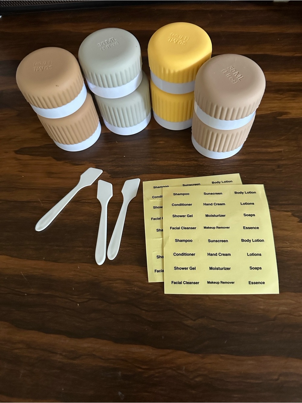 Silicone Travel Jars 1 oz & 3 oz Set of 8